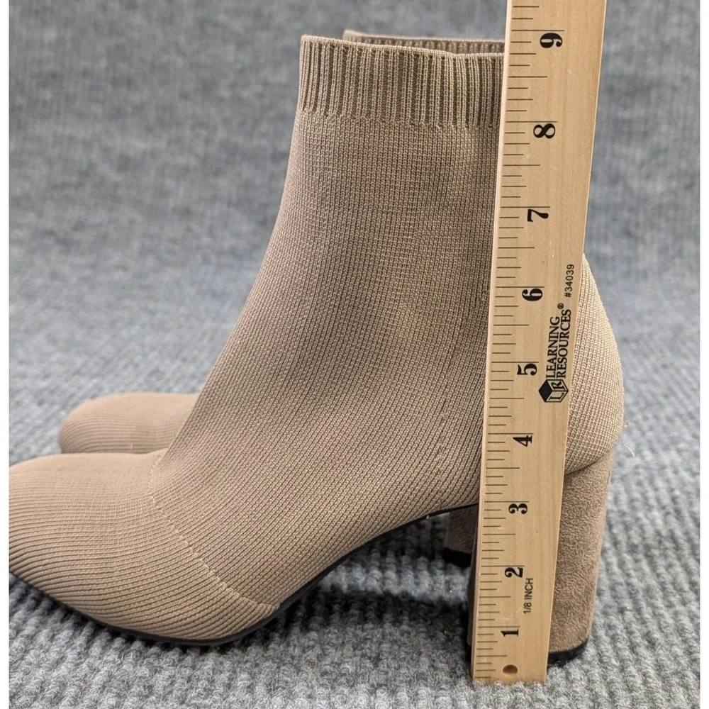 MIA Erika Stretch Ankle Bootie Womens 9 Dark Tan Slip On Heel Business Casual